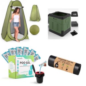 Combo Baño portátil (cambiador, servicio, gel y bolsas)