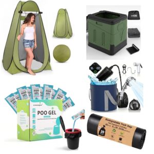 Combo Baño y ducha portátil (cambiador, ducha, servicio, gel y bolsas)