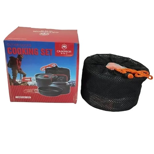 Imagen de el juego de ollas para camping marca Campsor