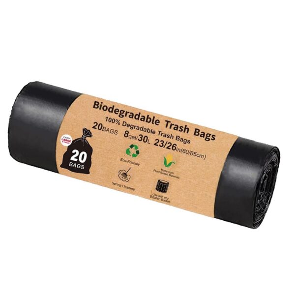 IMagen de un paquete de 20 bolsas plasticas biodegradables